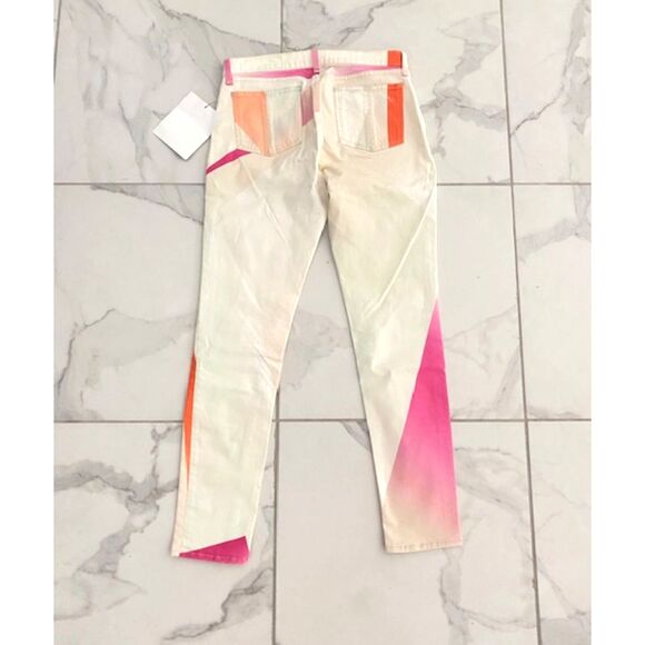 Rag & Bone Legging/Jean Goetez Intermix Size 30 WHITE PINK Stretch COTTON - Picture 2 of 10
